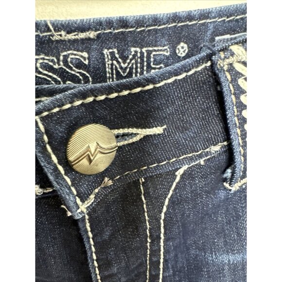 Miss Me Easy Capri Women 31x30 Blue Denim Jeans Jewelled Stretch - Picture 3 of 8